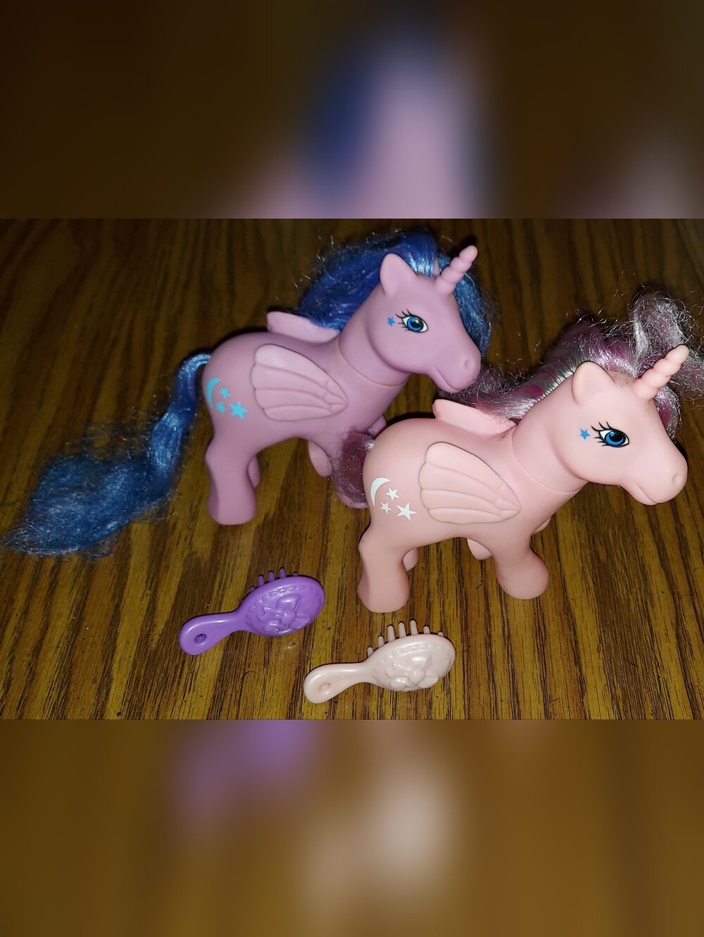Pair Of Unicorn Ponies Toys - Kids Brushable Playset
